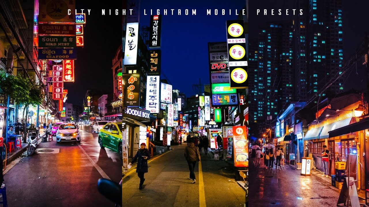 城市街道夜景照片后期处理Lr调色教程，手机滤镜Lr预设下载！ — Lr资源网